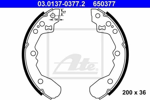 Ate Kit Ganasce Freno 03.0137-0377.2
