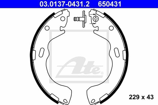 Ate Kit Ganasce Freno 03.0137-0431.2