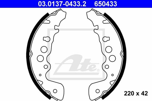 Ate Kit Ganasce Freno 03.0137-0433.2