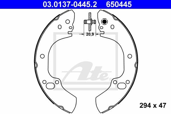 Ate Kit Ganasce Freno 03.0137-0445.2