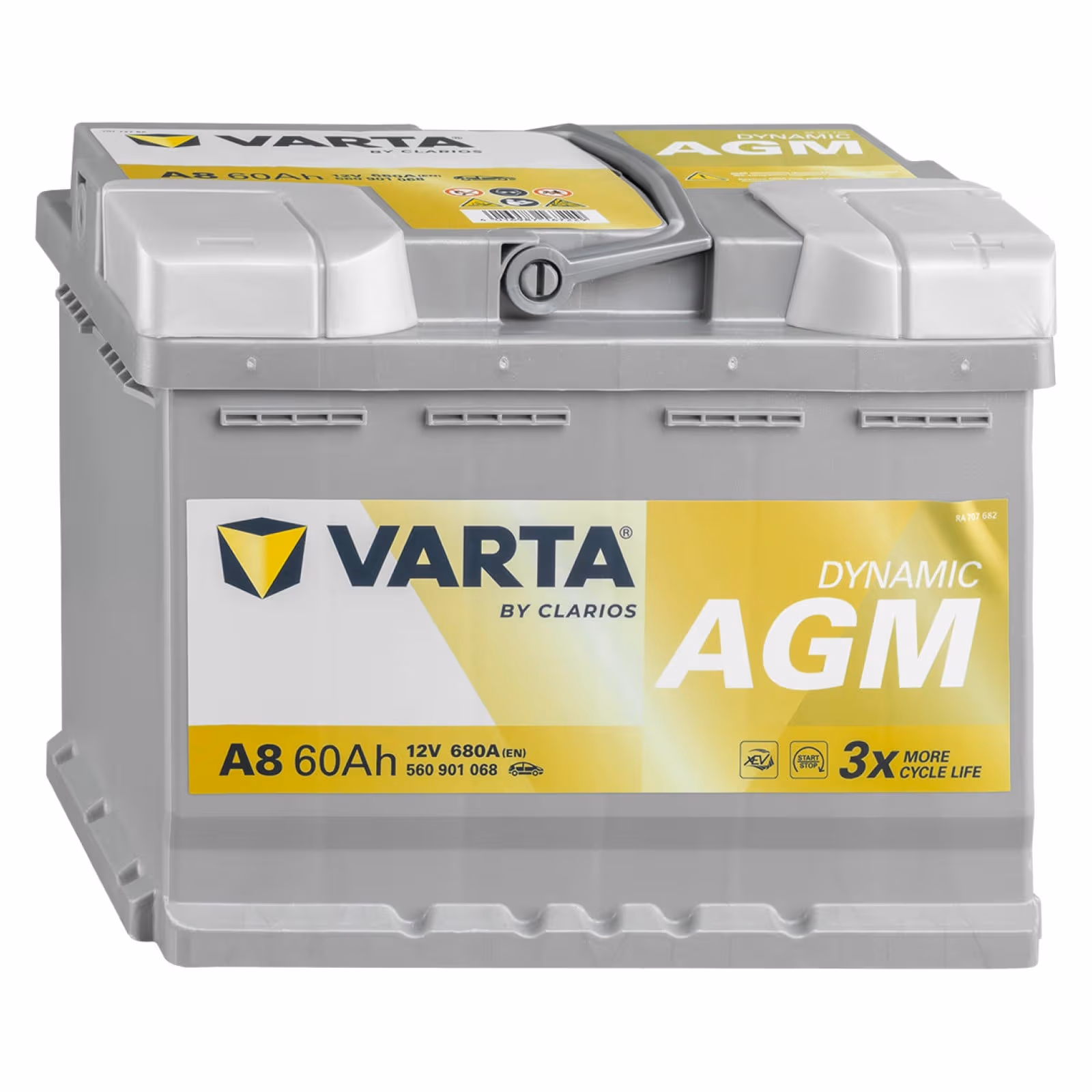 Batteria Auto Varta A8 (ex D52) 60Ah Agm 680A Start Stop 12v