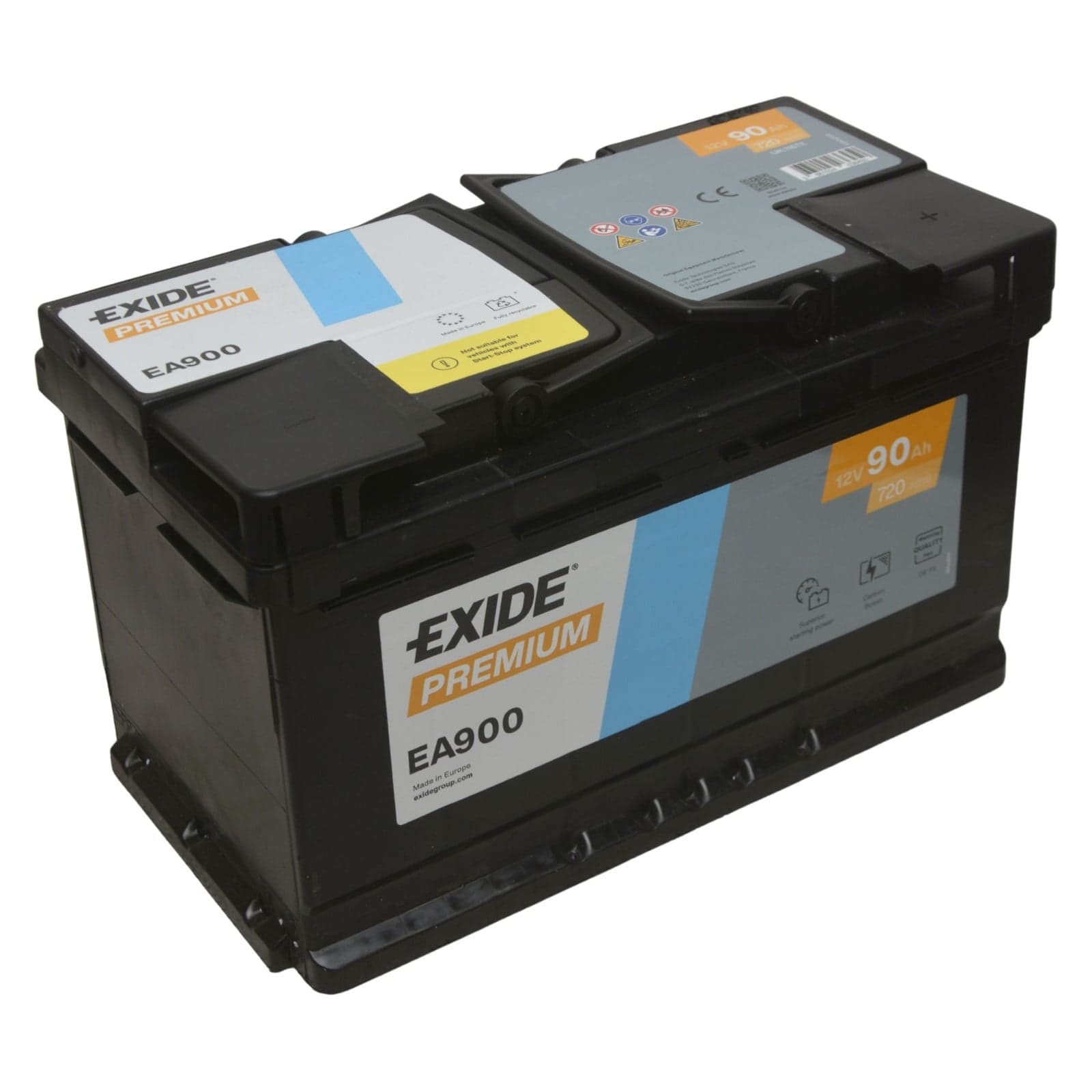 Batteria Auto Exide 90 Ah 720A PREMIUM CARBON BOOST POSITIVO DX FIAMM 85 AH 7905158