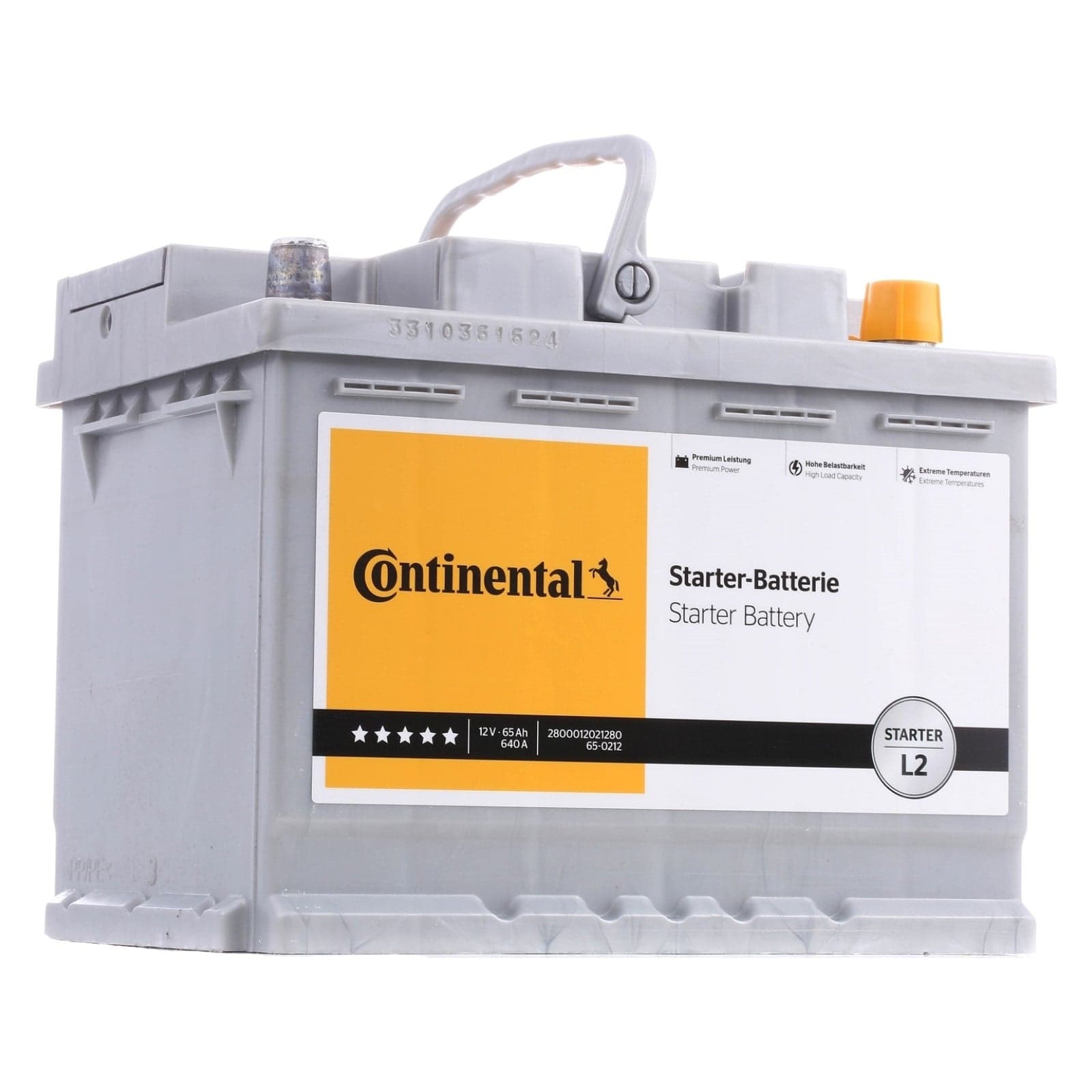 Batteria Continental L2 65Ah 12v 640A positivo a destra = Fiamm 64 60 ah