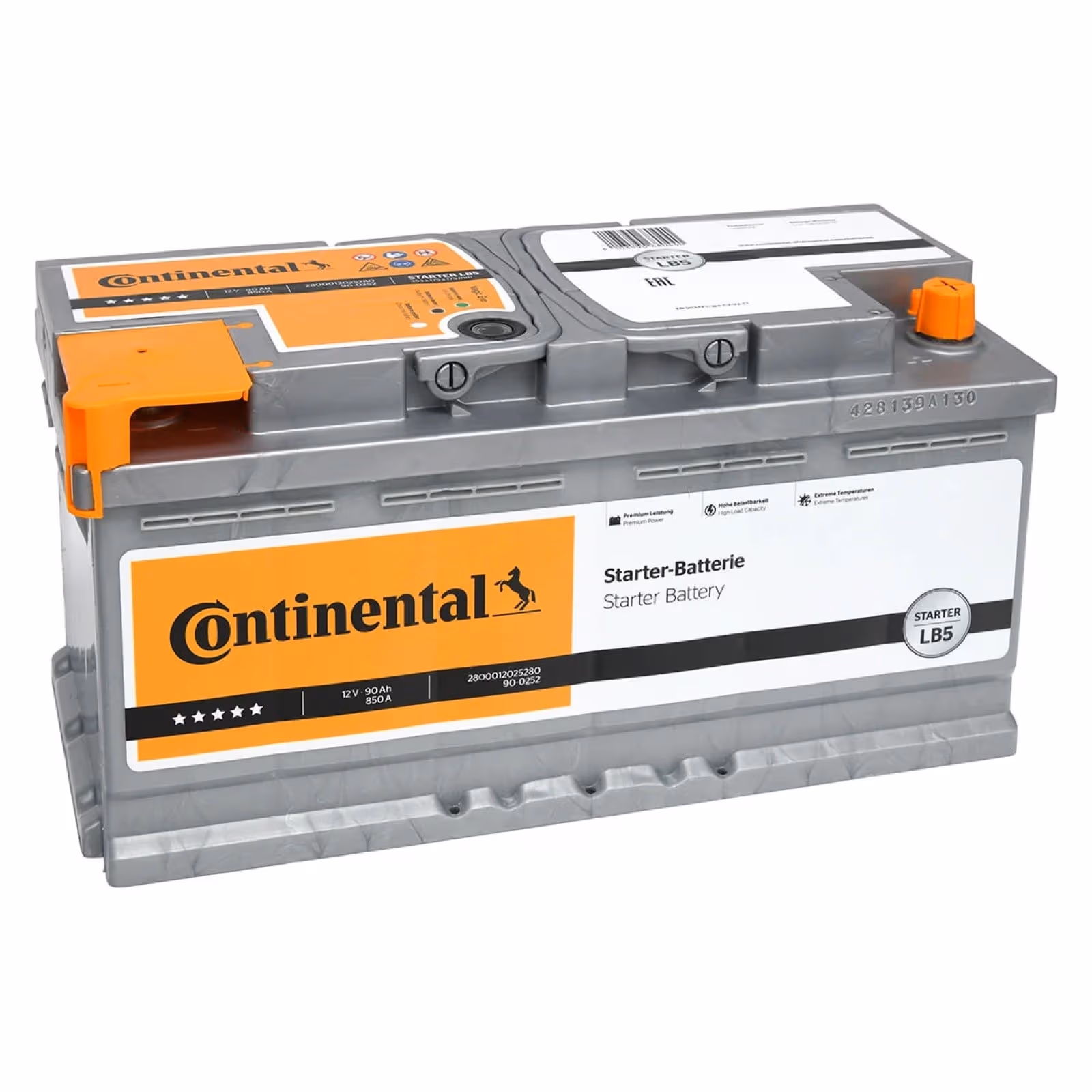 Batteria Auto Continental 90Ah 850A 12v L5 Bassa