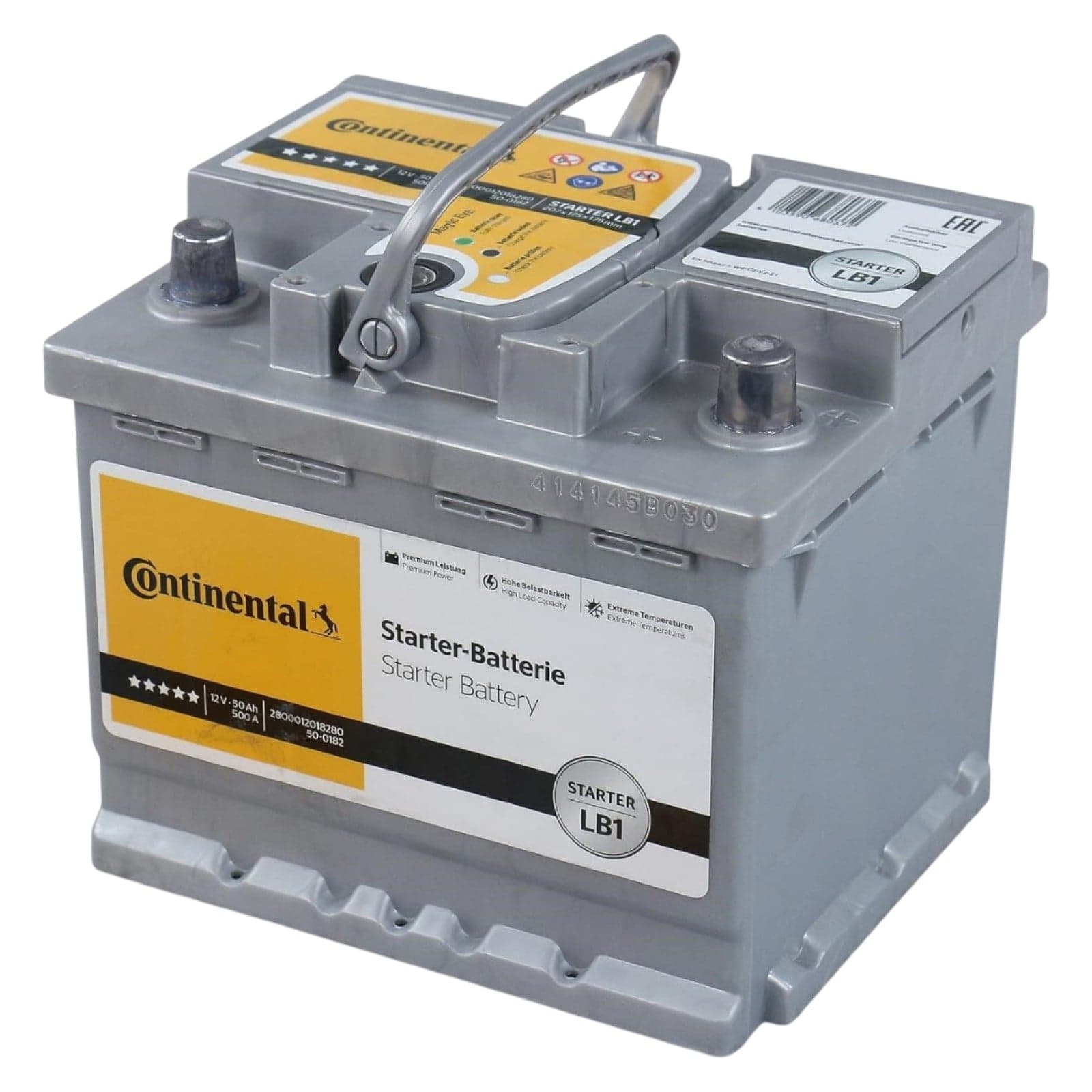 Batteria Auto Continental 50Ah 500A 12v = FIAMM 50 Ah BOSCH 44Ah