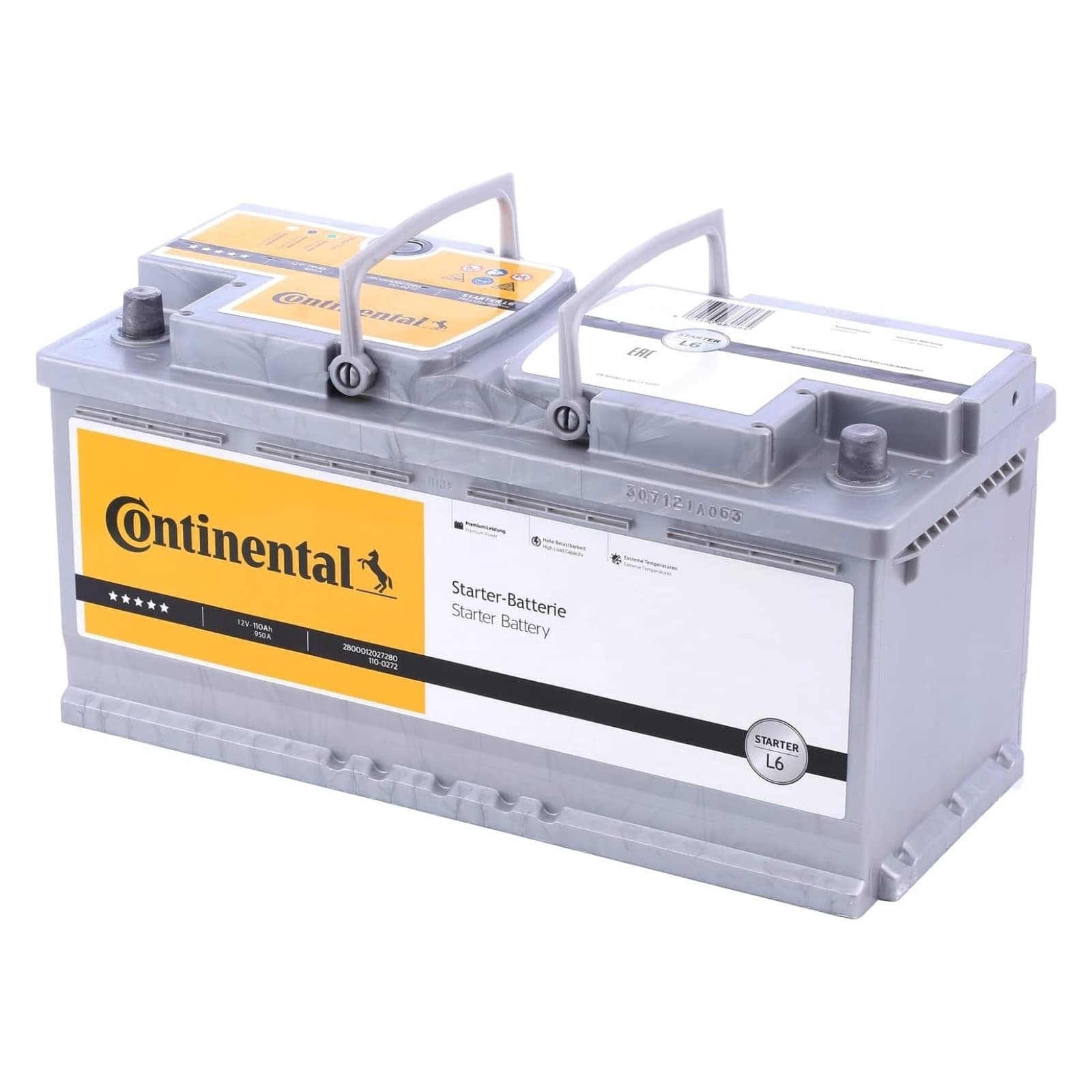 Batteria Auto Continental L6 110ah 12v 950A positivo a destra