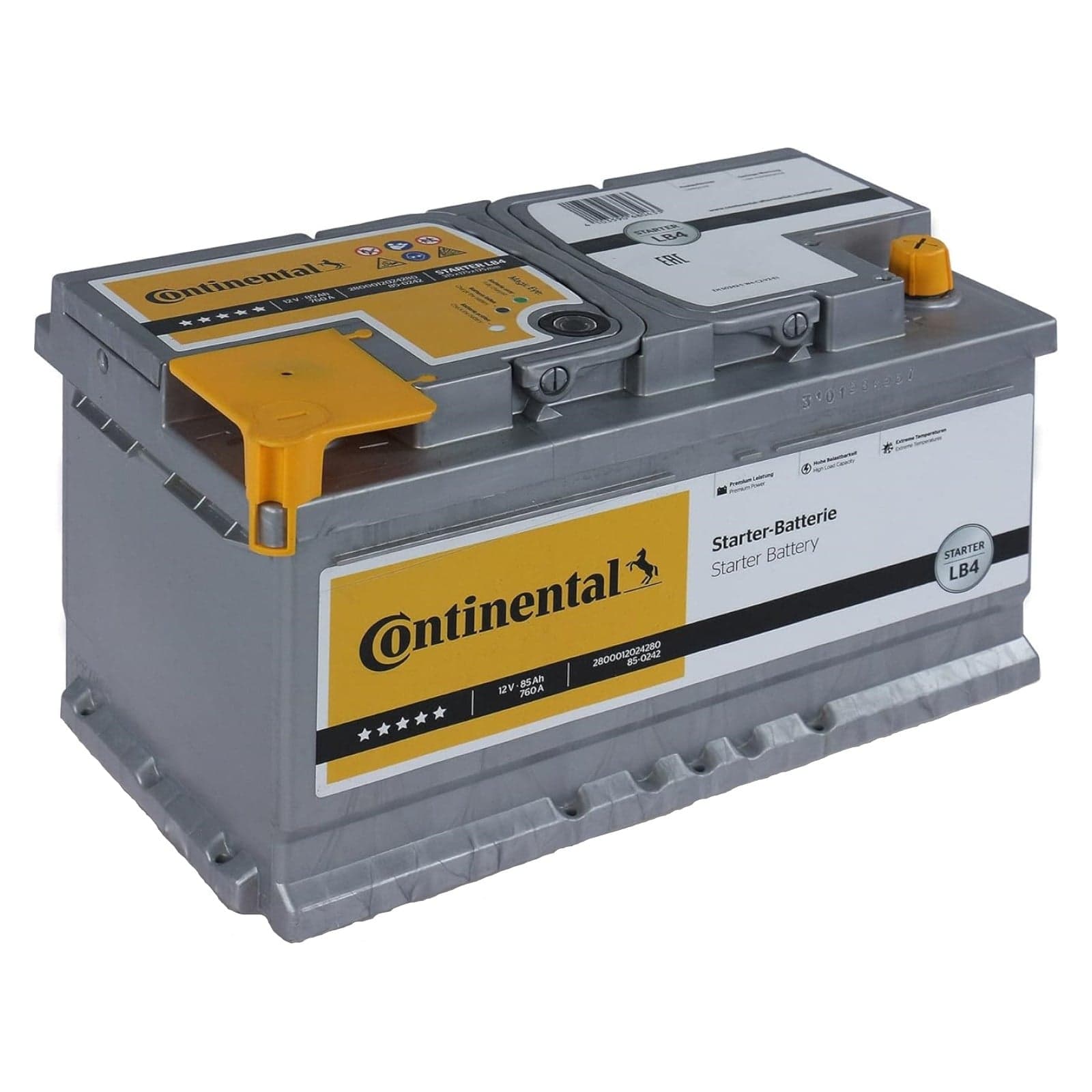 Batteria Continental L4B 85Ah 12v 760A positivo a destra = Fiamm 85 ah