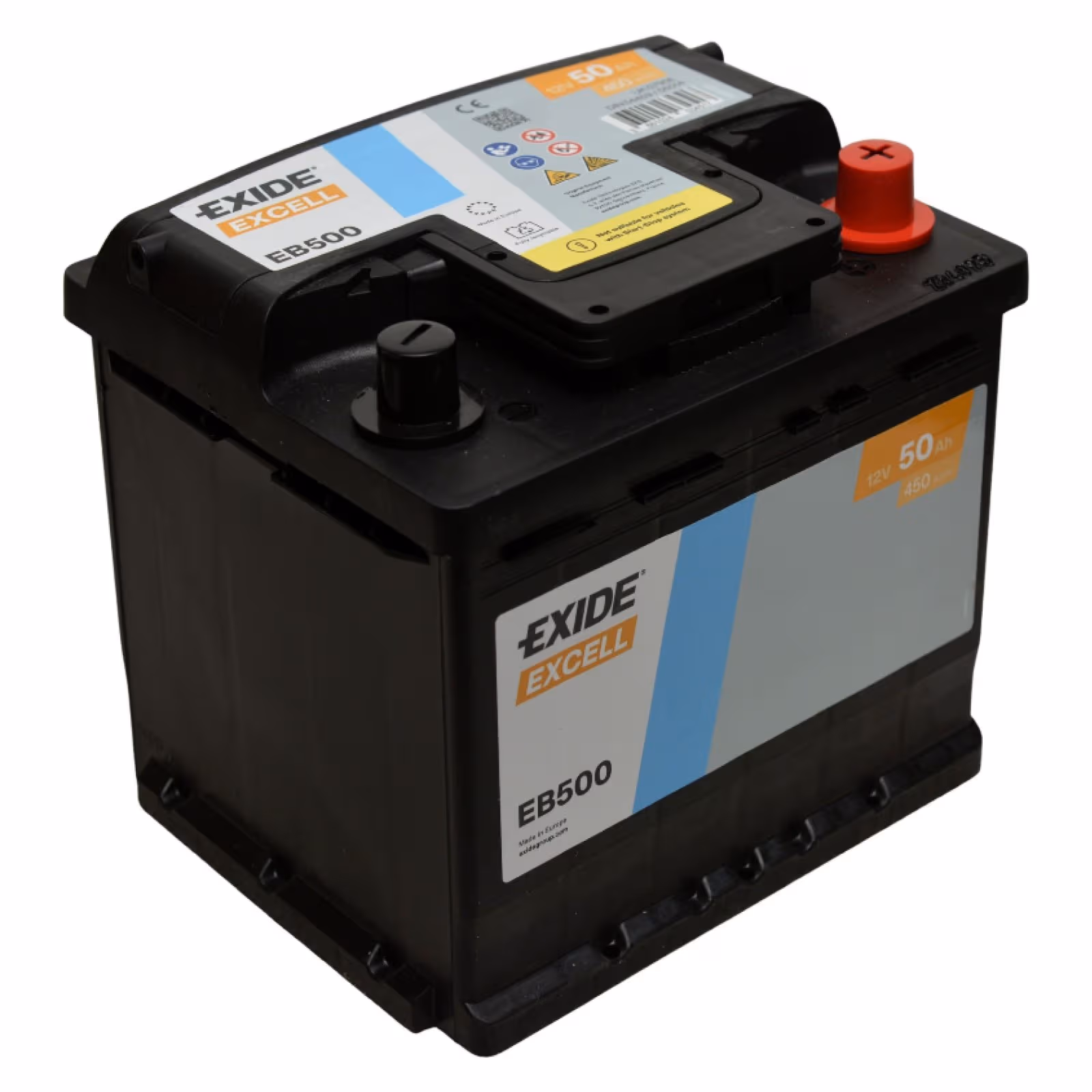 Batteria Auto Exide Excell Eb500 50Ah 450A 12V