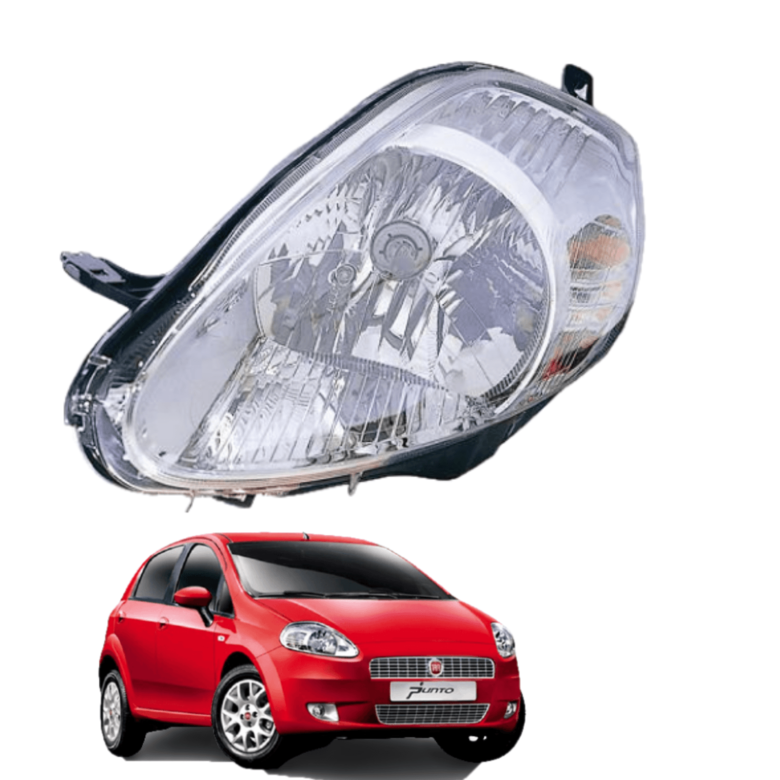 Faro Anteriore Dx Fiat Grande Punto Parab. Cromata C/Motore