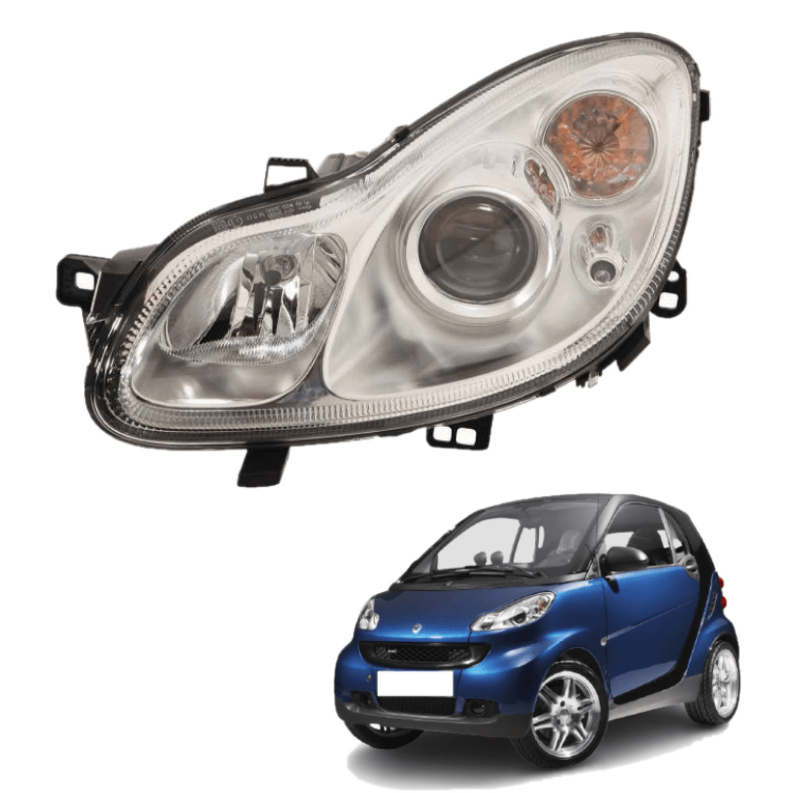 Kit Proiettori Fari Anteriori Dx e Sx Smart Fortwo 451 2007 ---->