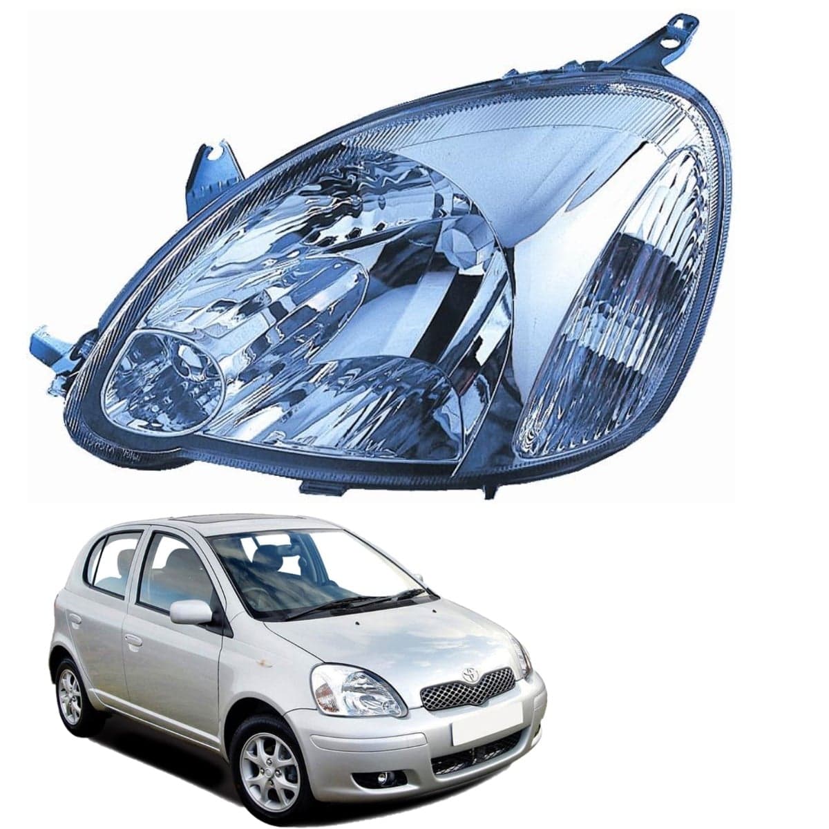 Kit Proiettori Fari Anteriori Dx Sx Depo Toyota Yaris 2003 Versione Valeo