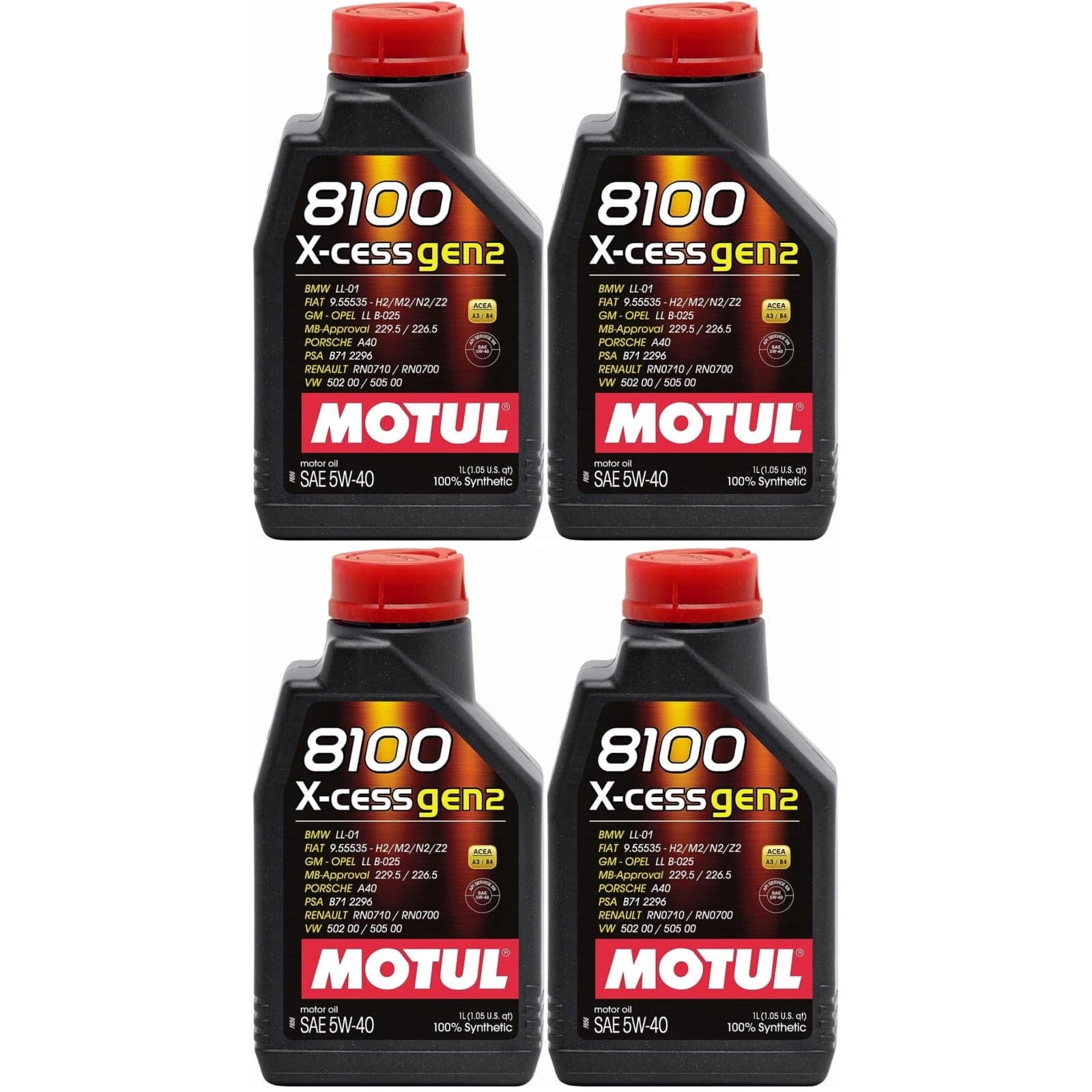 4 Litri Olio Motore MOTUL 8100 X CESS GEN2 5W40 Olio Sintetico