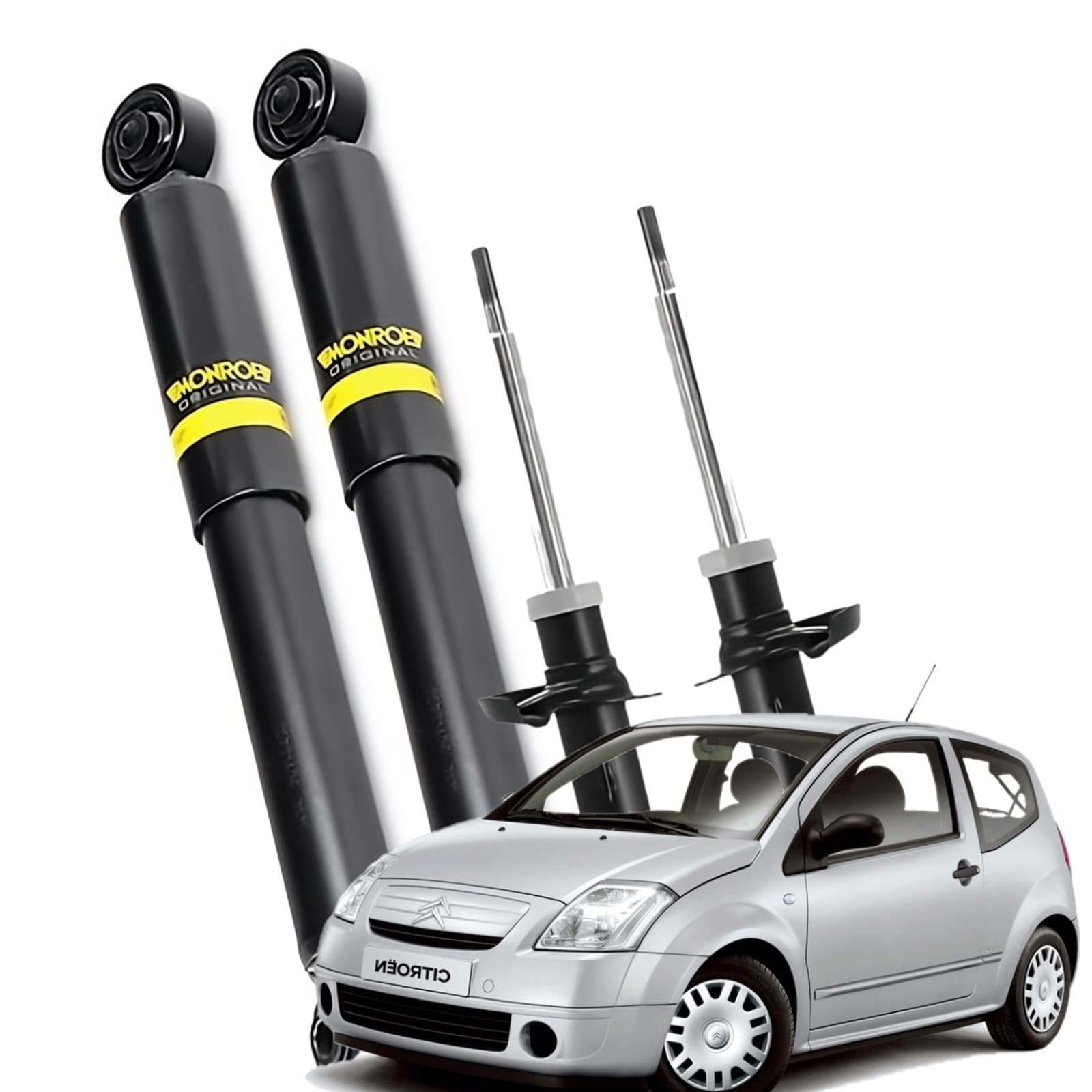 Set 4 Ammortizzatori Monroe per Citroen C2 - A Pressione del Gas, A Doppio Tubo