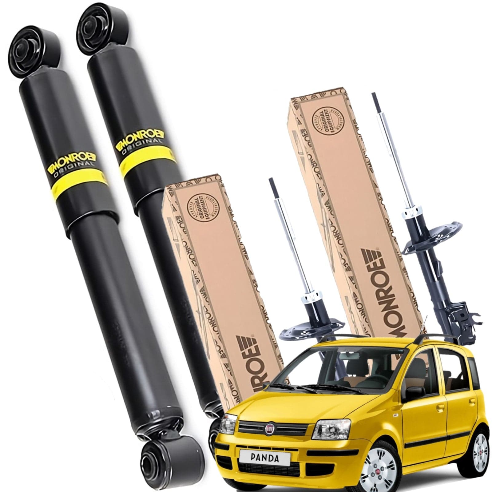 4 Ammortizzatori MONROE per Fiat Panda 169 1.3 1.2 Multijet - Migliora il comfort di guida