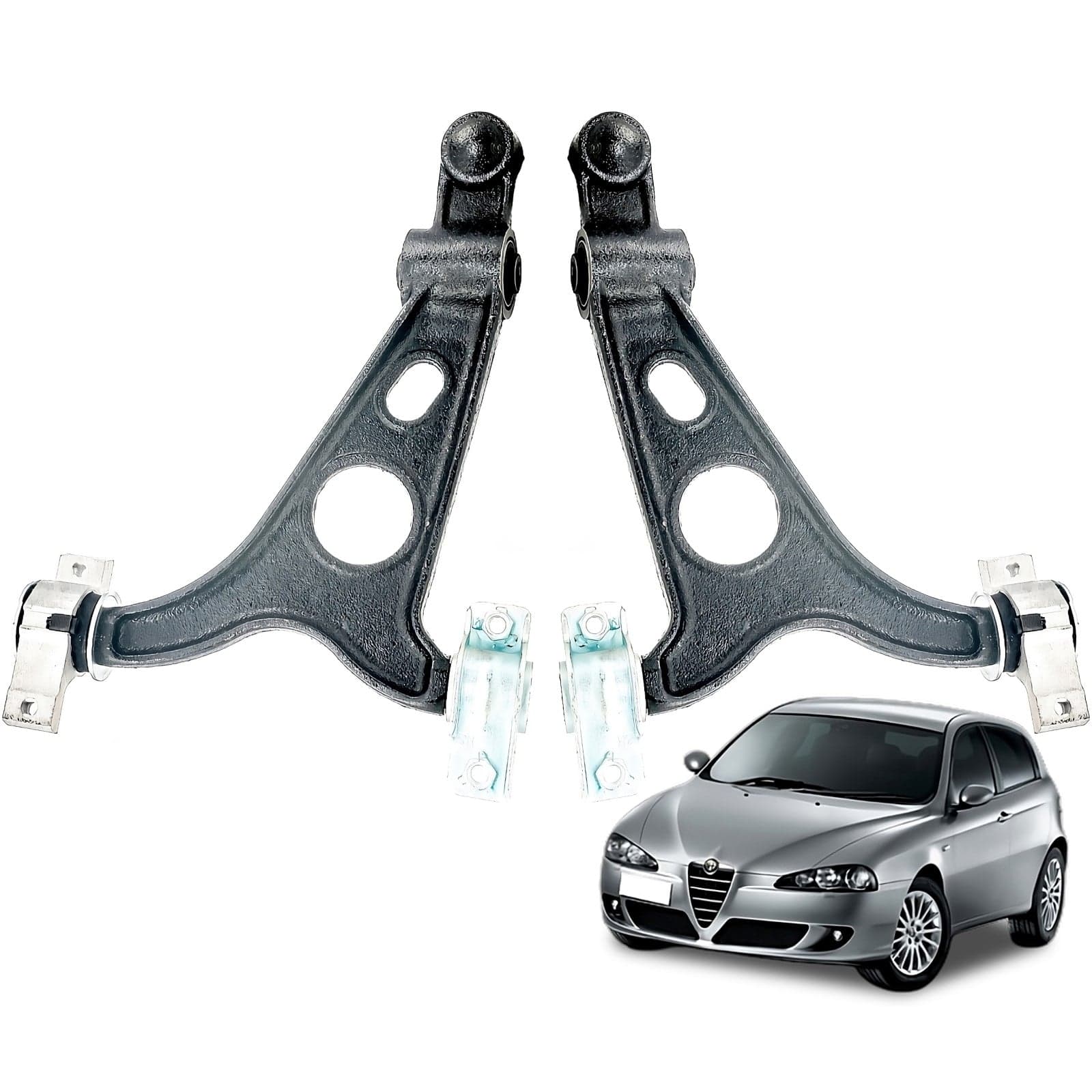 Kit 2 Bracci Rinforzati FRAP Inferiori per Alfa Romeo 147 156 Massima Resistenza