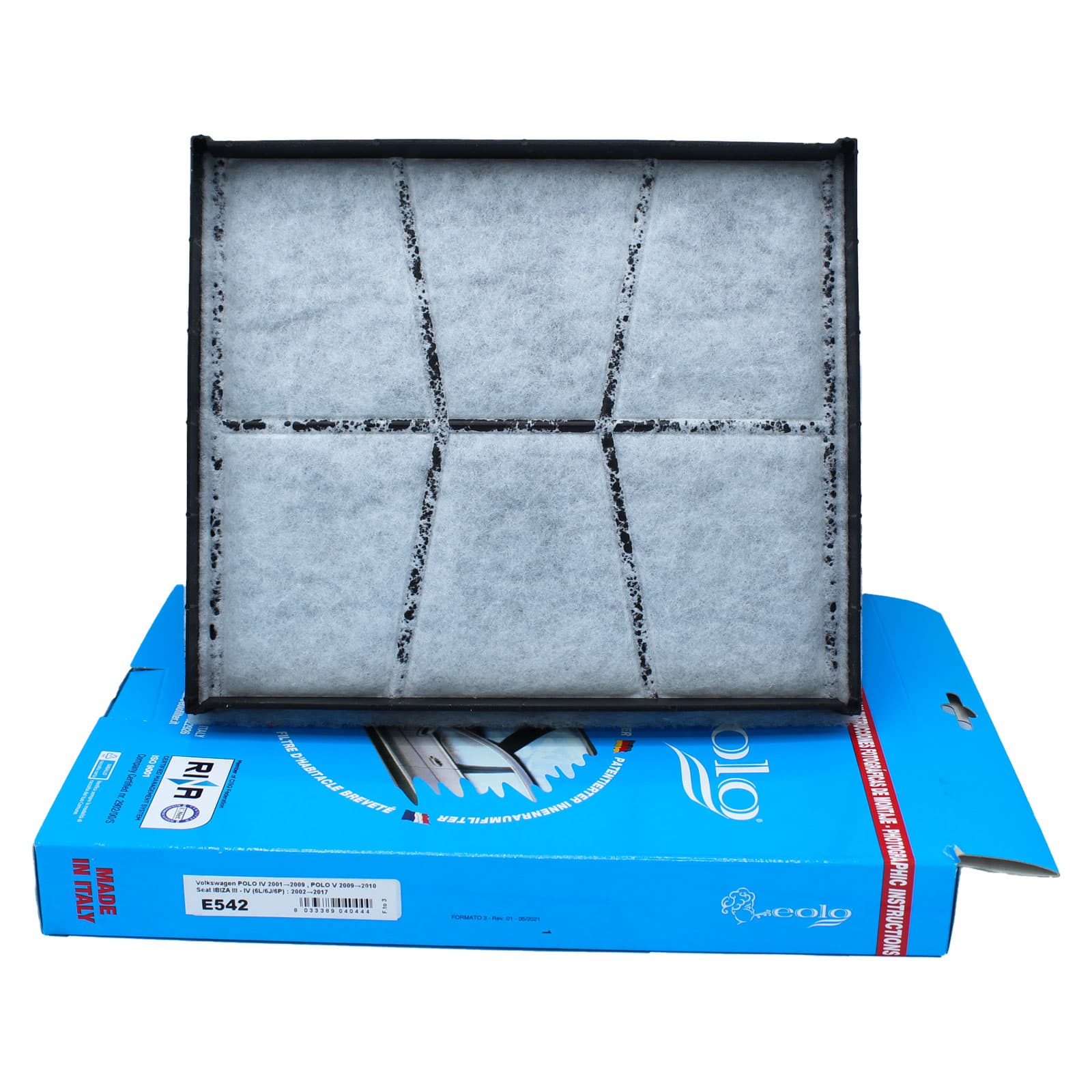 FILTRO ABITACOLO AI CARBONI DI ORIGINE VEGETALE AL 100% AUDI A1 VW POLO SEAT SKODA