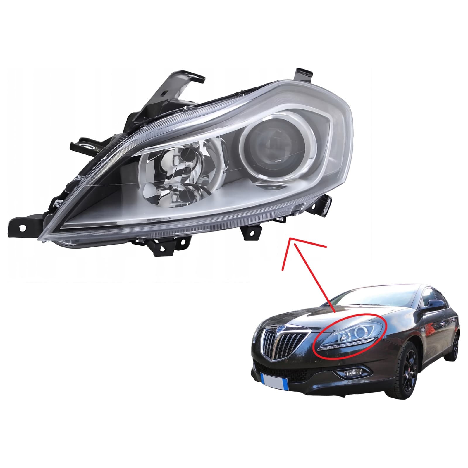 Faro Anteriore Sx Lancia Delta 3 Serie Depo 27790 H7 H7 Assetto Omologato ECE