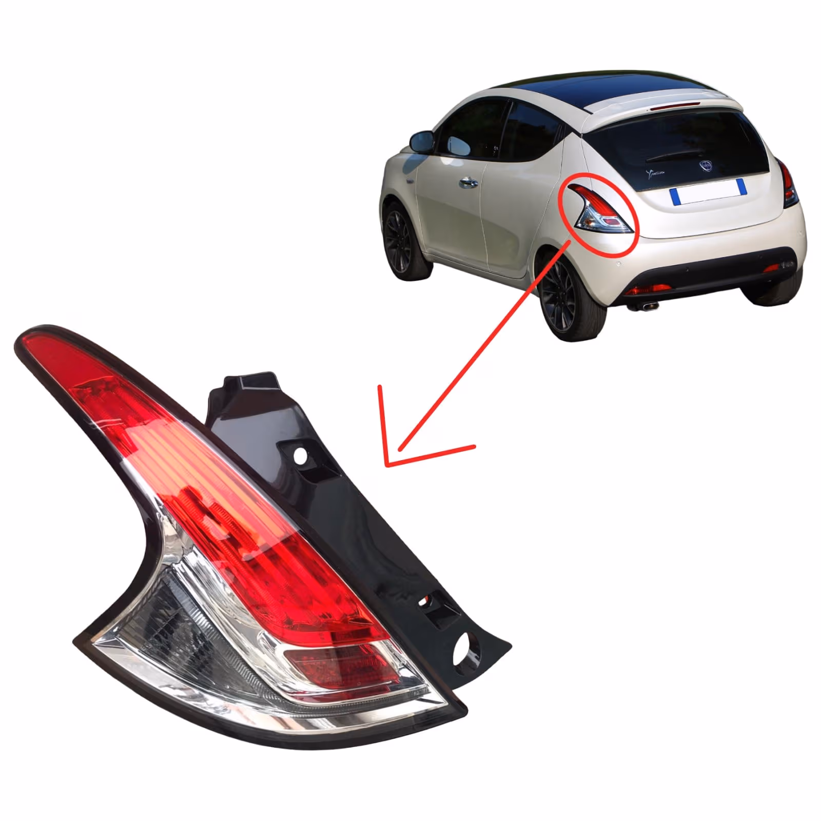 Fanale posteriore LANCIA Ypsilon III Depo 507324 LED Rosso Sx Omologato ECE