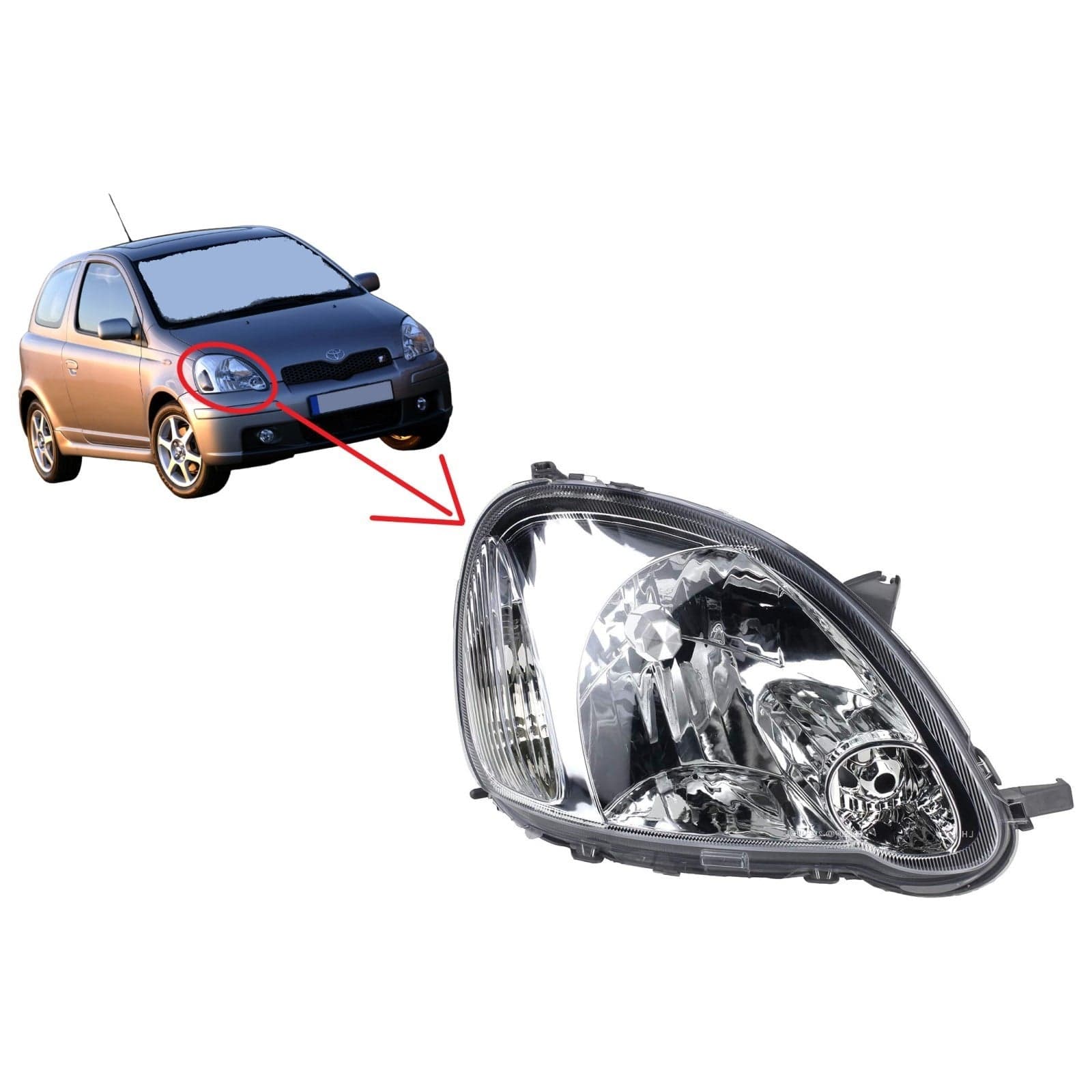 Faro Anteriore elettrico per TOYOTA Yaris I Depo 39520 Assale Anteriore Destro