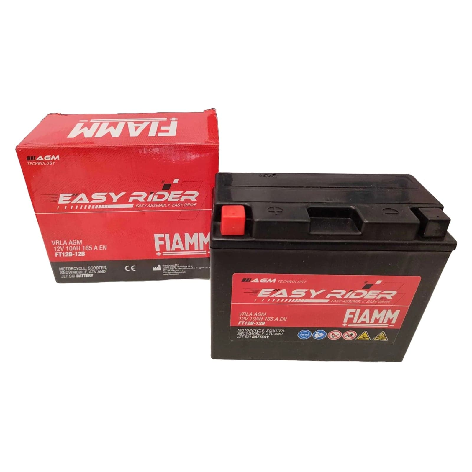 FIAMM Easy Rider FT12B-12B Batteria Moto AGM 12V 10Ah 165A