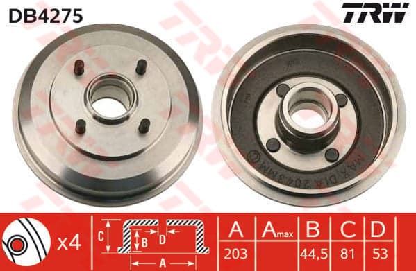 Trw Ford Focus /Sw No Abs (98-04) 1.8 Tddi Post Db4275