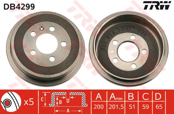 Trw Volkswagen Polo (6R)/A2/Ibiza Iv/Fabia 1.2 Post Db4299