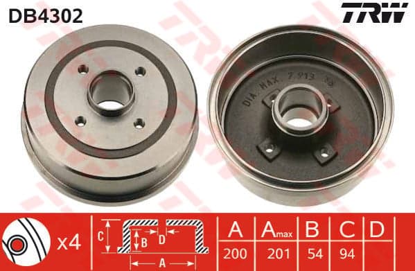 Trw Opel Corasa C Con Abs (00->) 1.4 Post Db4302