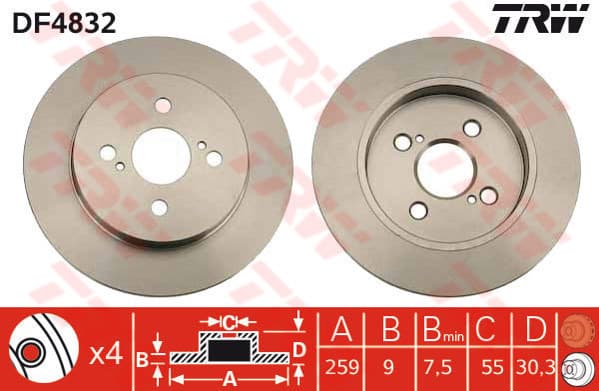 Trw Toyota Yaris 1.0 Vvt-I Post Df4832