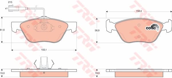 Trw Pattini Freno Alfa Romeo 147/156 -Lancia Lybra (9 Gdb1445
