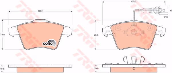 Trw Pattini Freno Volkswagen Touareg (7La, 7L6, 7L7) Gdb1651