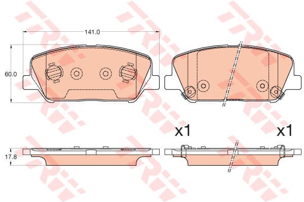 Trw Pastiglia Freno Hyundai I30 Ant Gdb3582