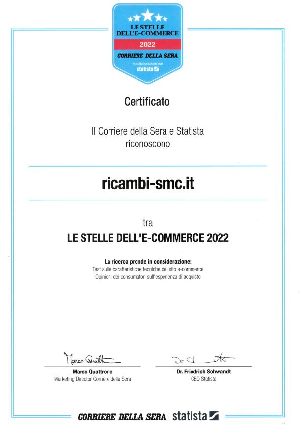 ricambi-smc.it tra LE STELLE DELL'E-COMMERCE 2022