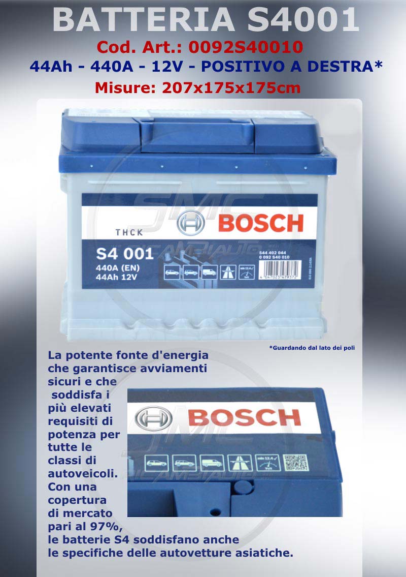 Batterie BOSCH Bosch S4001 44Ah 440A - Cdiscount Auto
