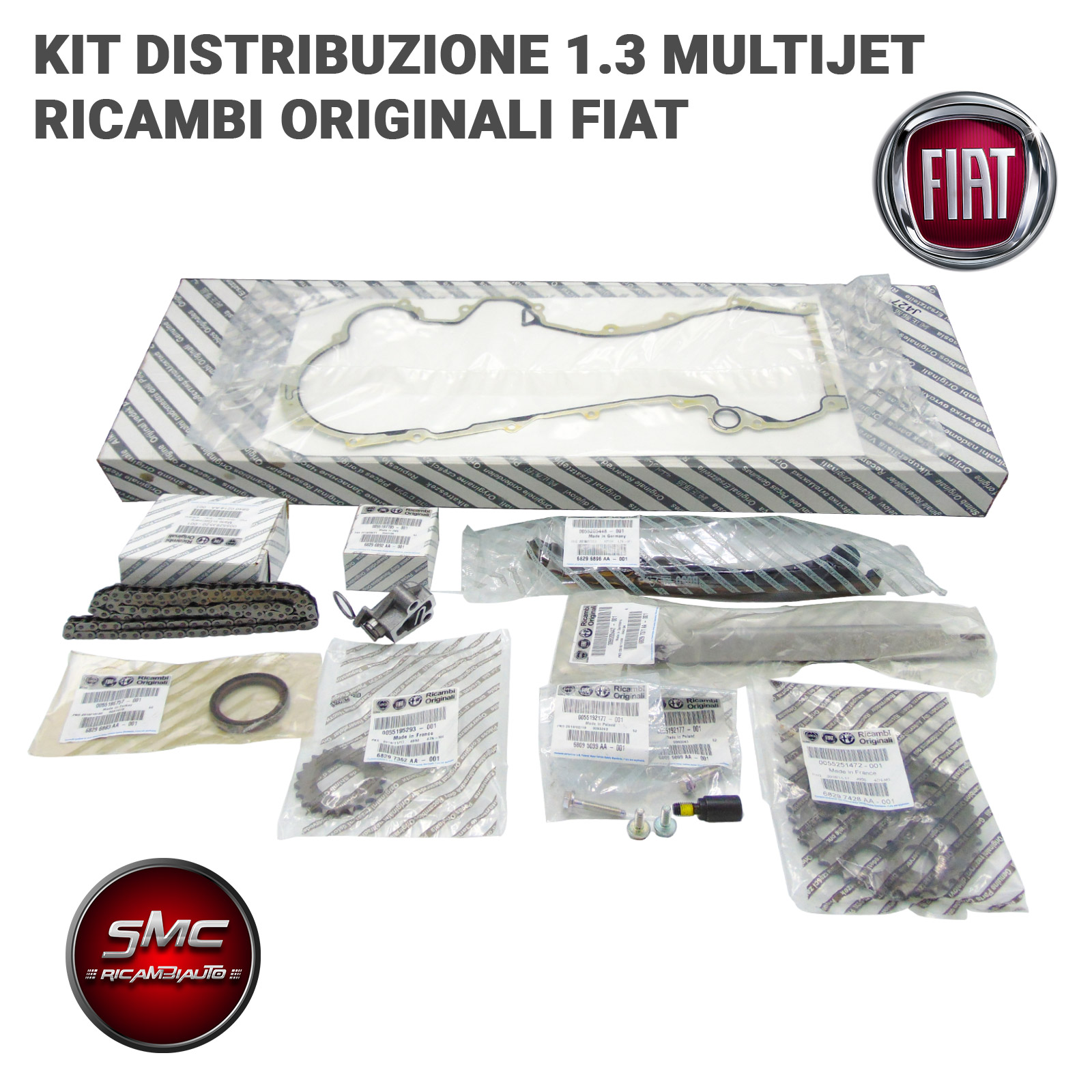 Kit Catena Distribuzione 13 PZ Fiat Originale 1.3 Multijet Fiat Punto Panda 500 