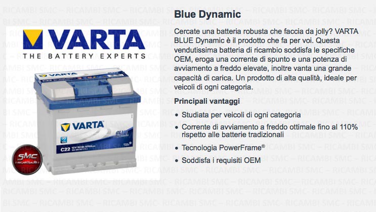 VARTA Blue Dynamic 12V 74Ah E12 ab 91,98 €