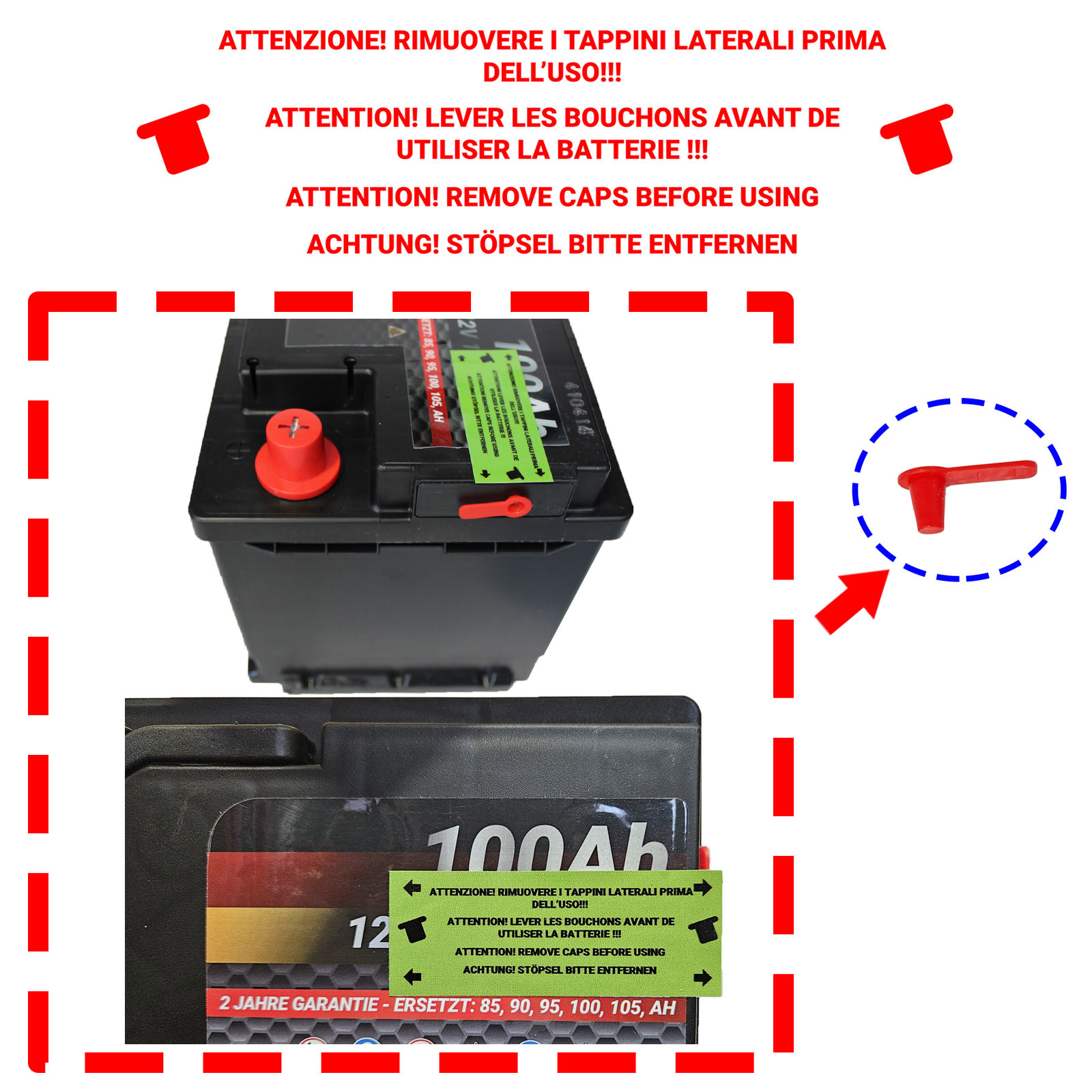 Original SMC Car Battery Speed L4 100Ah 12V 830A with Positive Pole Right :  : Automotive