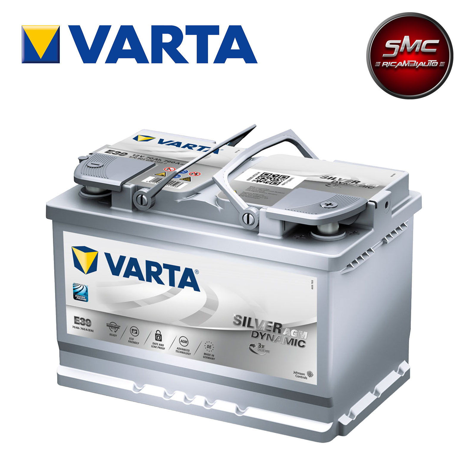 Batteria Varta A7 Start-Stop 70Ah AGM 760A - Ricambi auto SMC