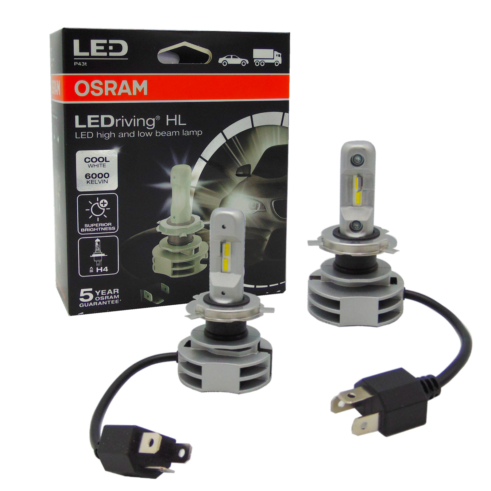 Kit Lampadine Led H4 Osram 6000k - Ricambi auto SMC