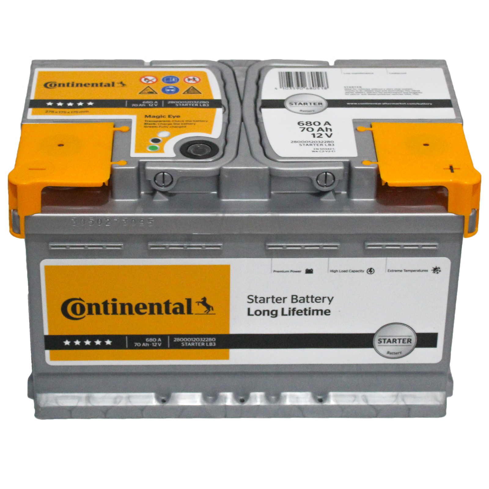 Batteria Continental L3B 70Ah 12v 680A - Ricambi auto SMC
