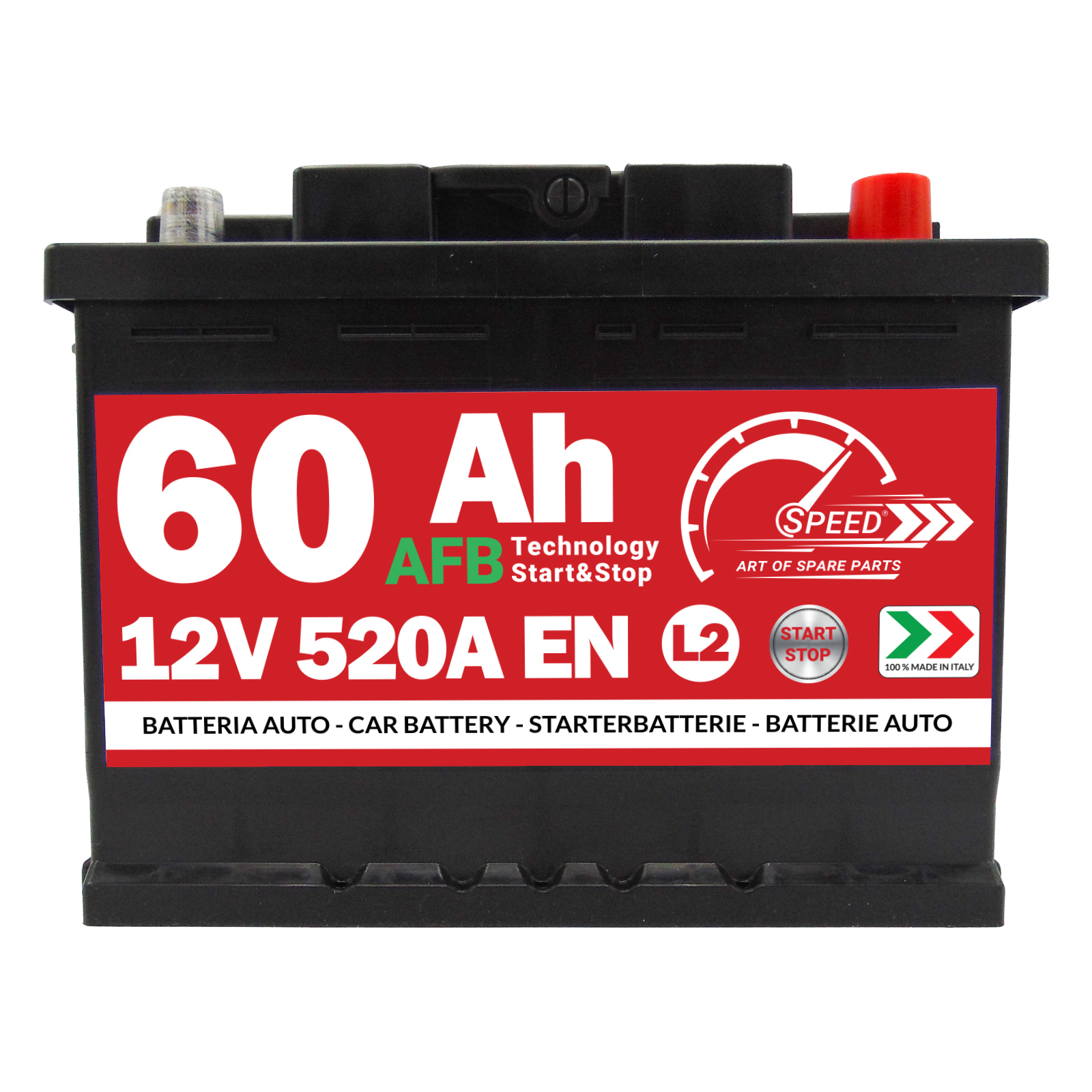 Batteria Auto Speed 60Ah 520A Start&Stop AFB - Ricambi auto SMC