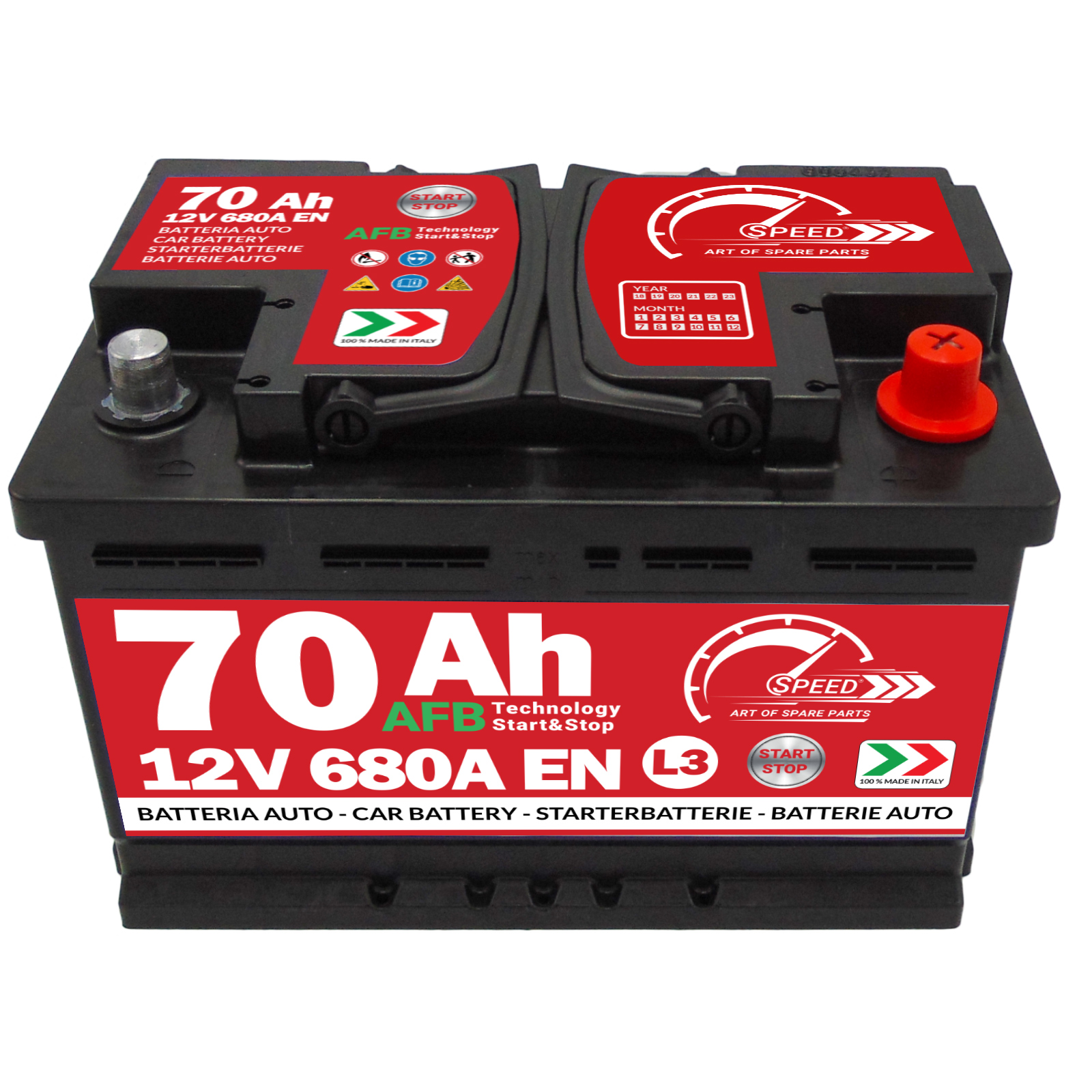Batteria Speed 70Ah 680A Start-Stop AFB - Ricambi auto SMC