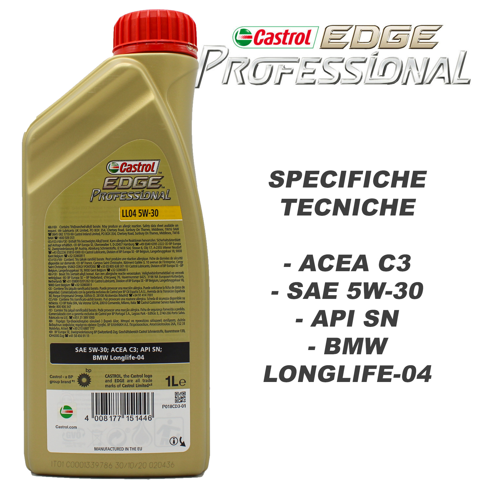 Olio motore Castrol Professional LL04 5W30 BMW - Ricambi auto SMC