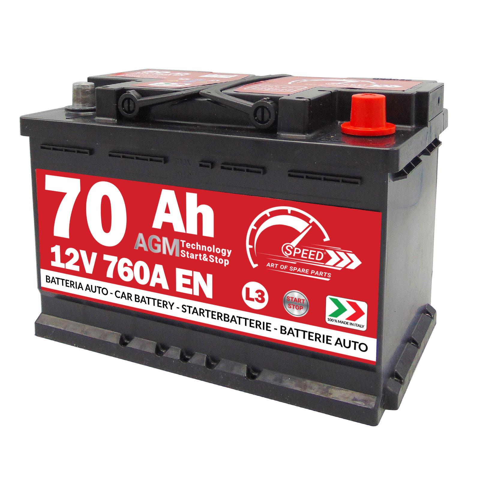 Batteria AGM Speed 70Ah 760A Start&stop - Ricambi auto SMC