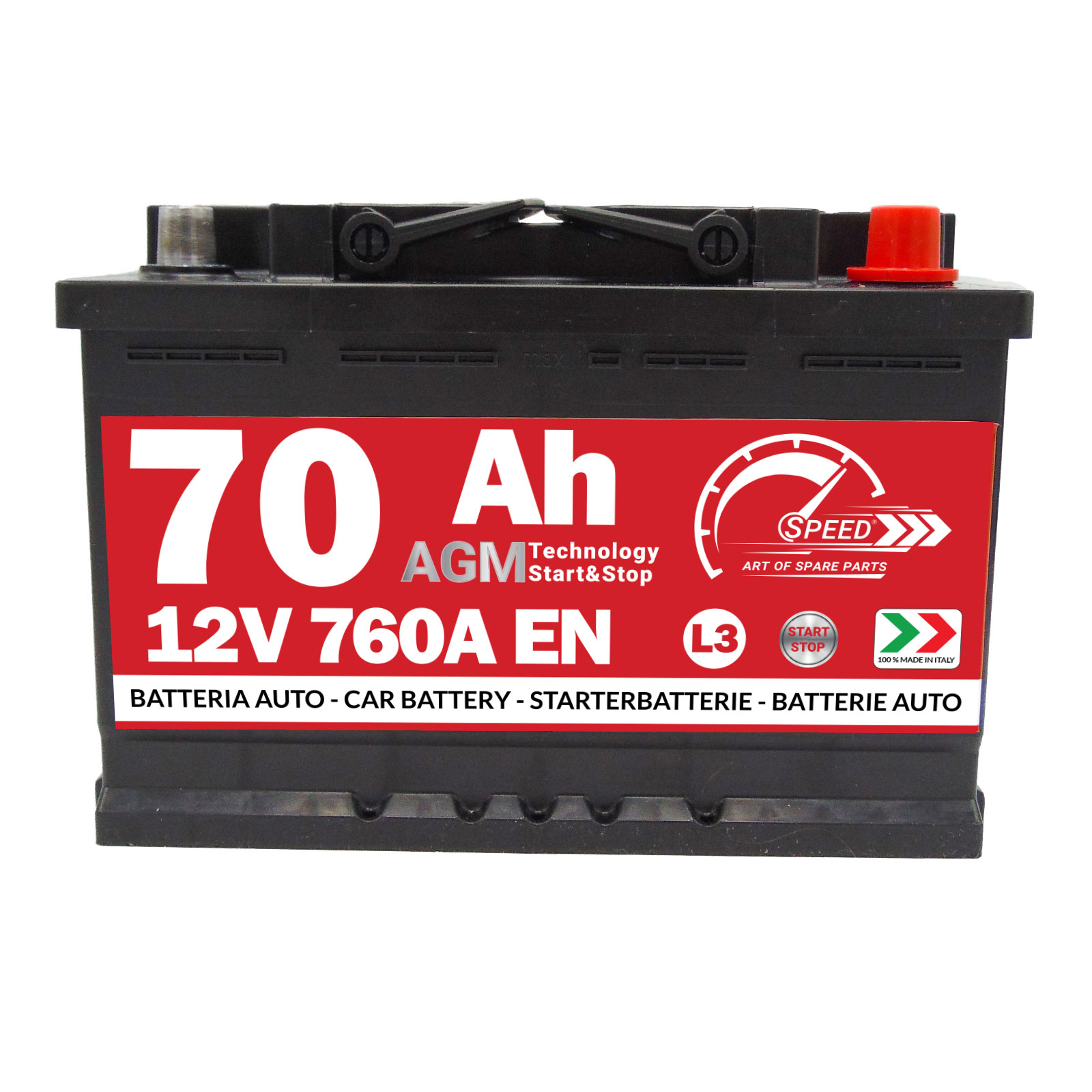 Batteria AGM Speed 70Ah 760A Start&stop - Ricambi auto SMC