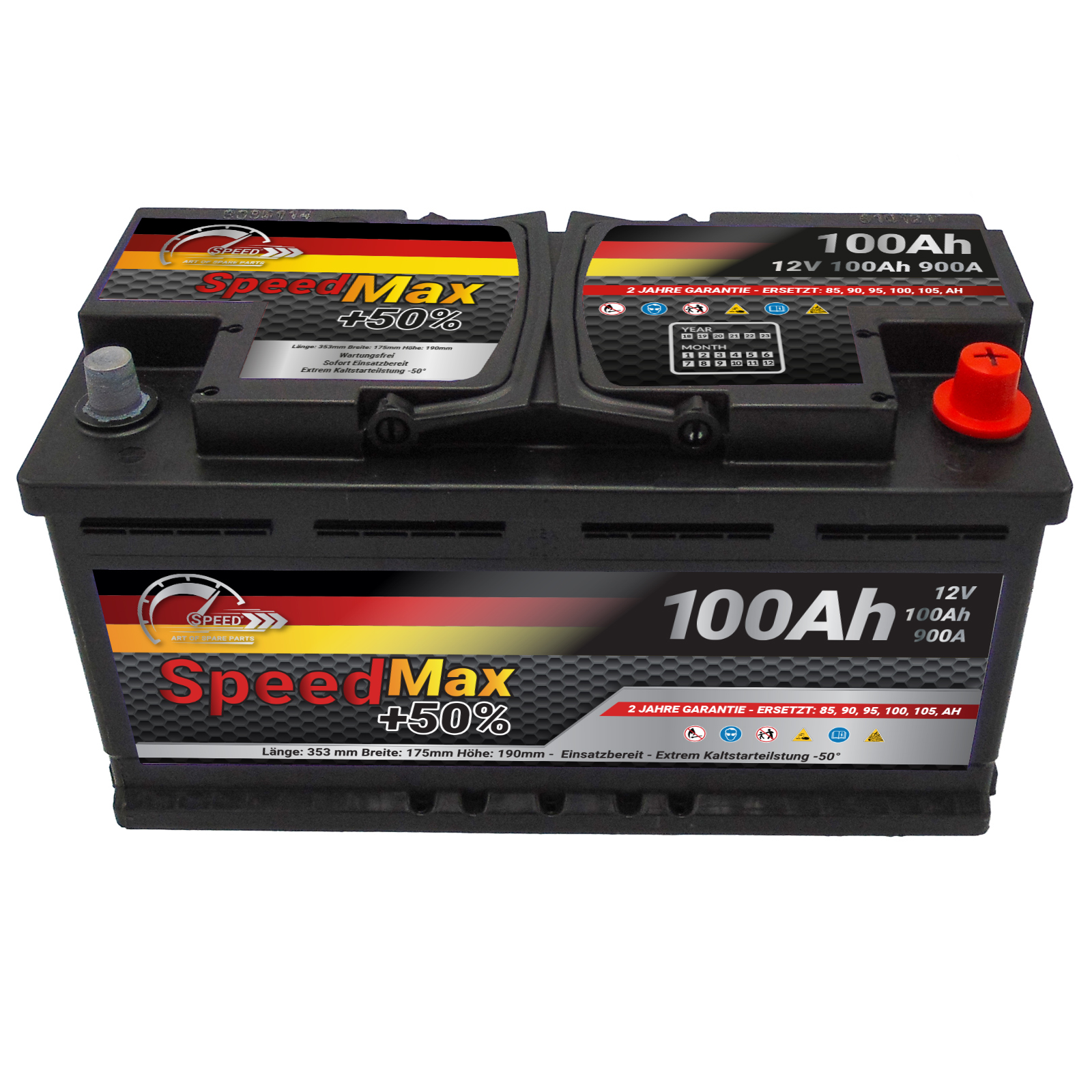 Batteria auto SPEED MAX L5100 100AH 900A 12V - Ricambi auto SMC