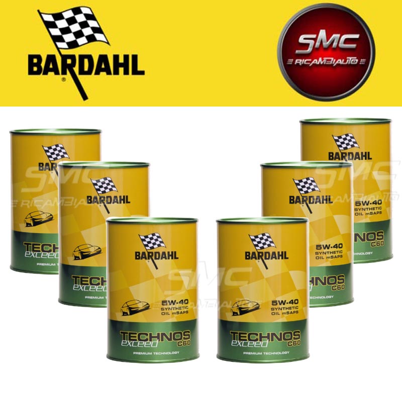 Kit Olio Bardahl Tec C60 5W40 Exceed 309040-6 Kit Olio Bardahl Tec C60 5W40 Exceed 309040-6