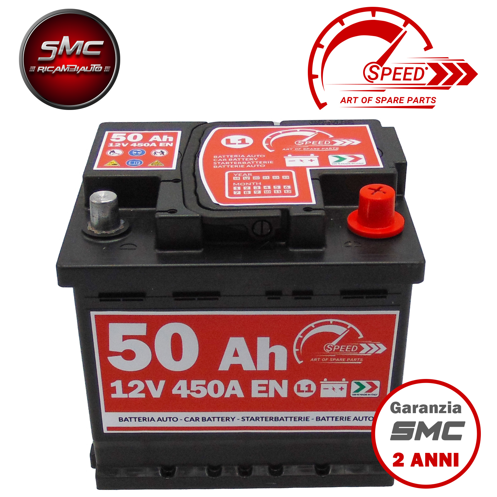 7905143/ L1/ 50P 12/ V 50/ Ah 460/ A EN con Polo Positivo a Destra Batteria auto originale FIAMM cod